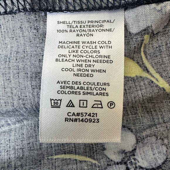 NWT Loft Floral Dress Womens XS Ruffle Flutter Knee Length Navy Romantic Pretty - Picture 12 of 13